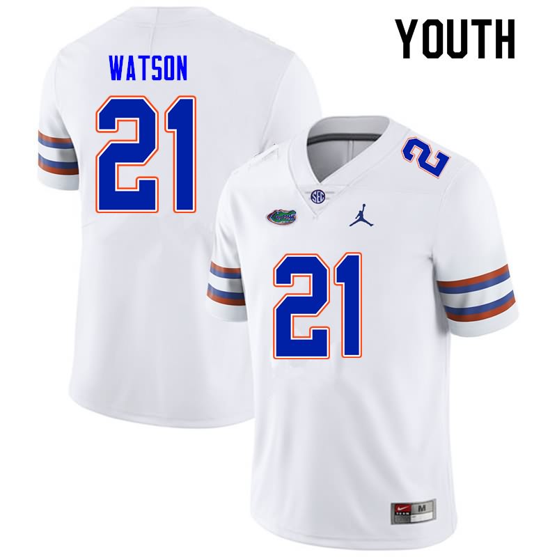NCAA Florida Gators Desmond Watson Youth #21 Nike White Stitched Authentic College Football Jersey DLV2564VI